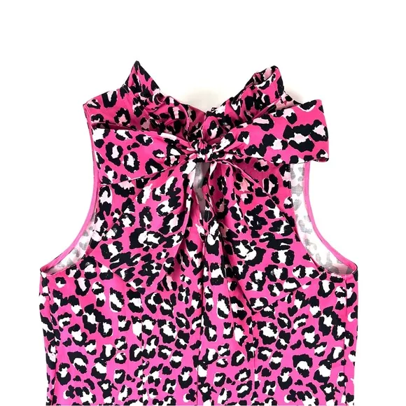 Tyler Boe Stella Linen Hot Pink Animal Print Dress