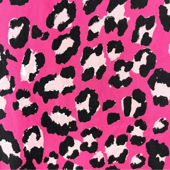 Tyler Boe Stella Linen Hot Pink Animal Print Dress