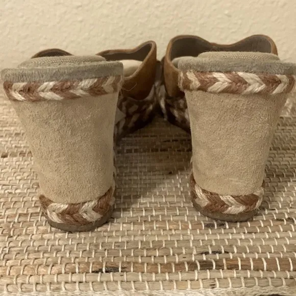 UGG Australia &quot;Margot&quot; 1689 Wedge Sandals Brown Tan Suede Espadrilles​​​