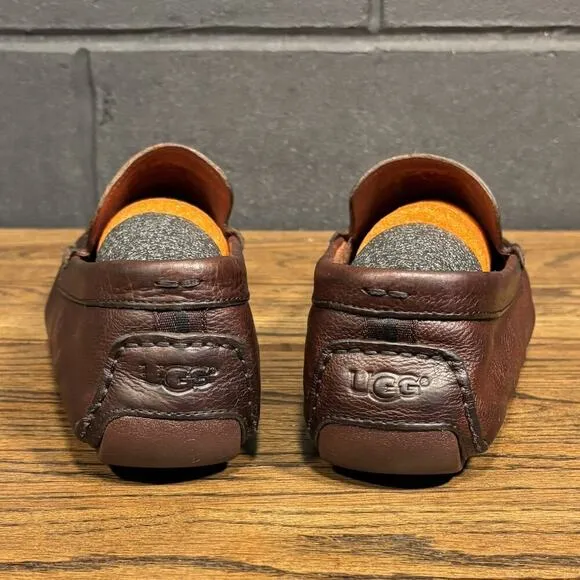 UGG Australia Brown Leather Driving Moccasin Loafers Men’s 10
