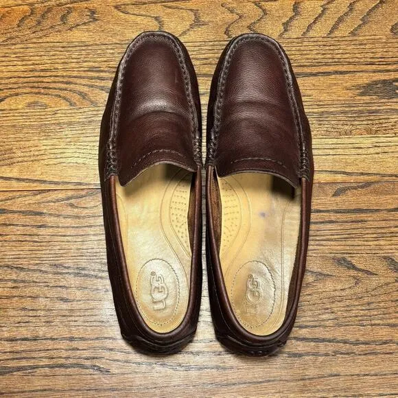 UGG Australia Brown Leather Driving Moccasin Loafers Men’s 10