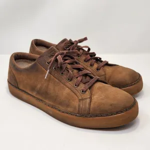 UGG Australia Men Kolman Brown Nubuck Leather Sneakers Size 11.5 Shearling Lined