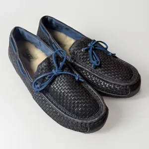 Ugg Australia Men's Chester Woven Leather Loafers Size 10 Black