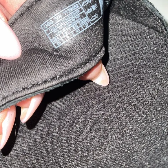 UGG Black Wedge Sandals with Crisscross Straps