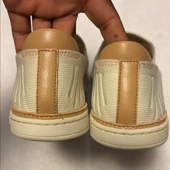 UGG Cream Tan Slip-On Loafers with Woven Design
