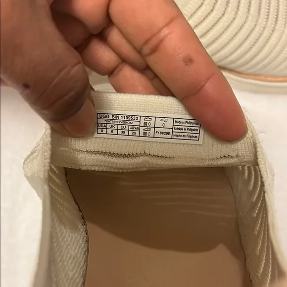 UGG Cream Tan Slip-On Loafers with Woven Design