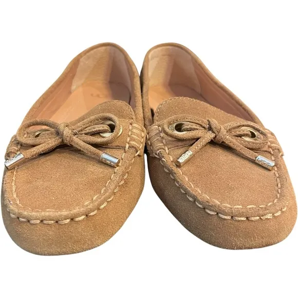 UGG Eevon Tan Rich Suede Comfy Leather Moccasins Driving Loafers Size 7