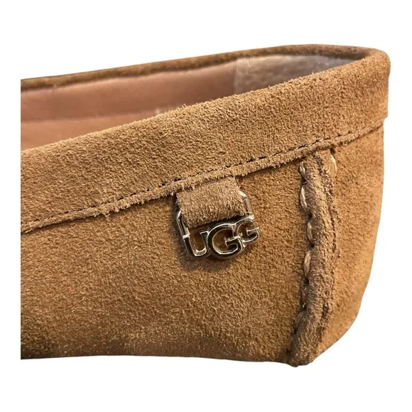 UGG Eevon Tan Rich Suede Comfy Leather Moccasins Driving Loafers Size 7