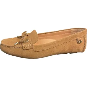 UGG Eevon Tan Rich Suede Comfy Leather Moccasins Driving Loafers Size 7