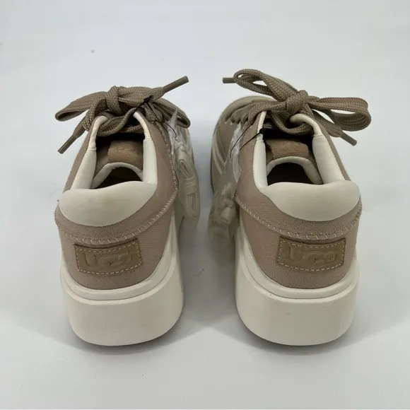 UGG Ez-Duzzit Tan Brown Athleisure Lace Up Casual Platform Ankle Sneakers 9
