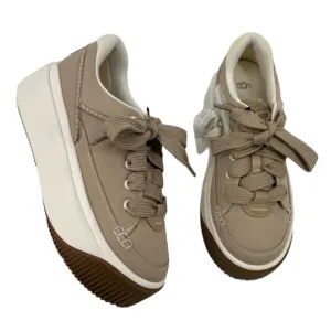 UGG Ez-Duzzit Tan Brown Athleisure Lace Up Casual Platform Ankle Sneakers 9