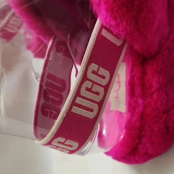 UGG Fluff Yeah Hot Pink Slide Sandals (girls size 3)
