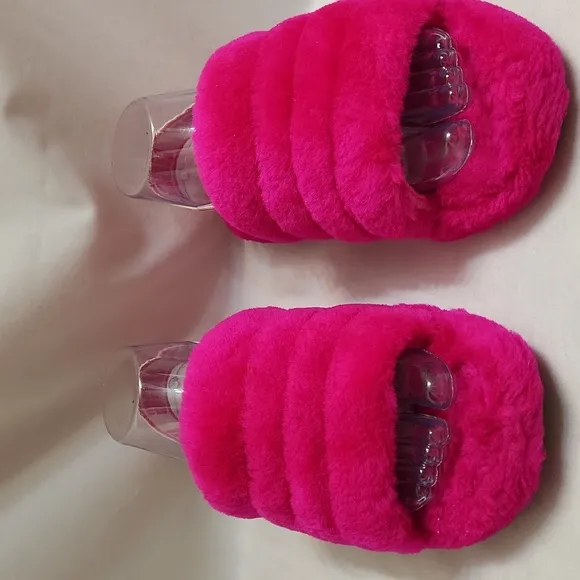 UGG Fluff Yeah Hot Pink Slide Sandals (girls size 3)