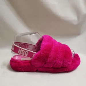 UGG Fluff Yeah Hot Pink Slide Sandals (girls size 3)