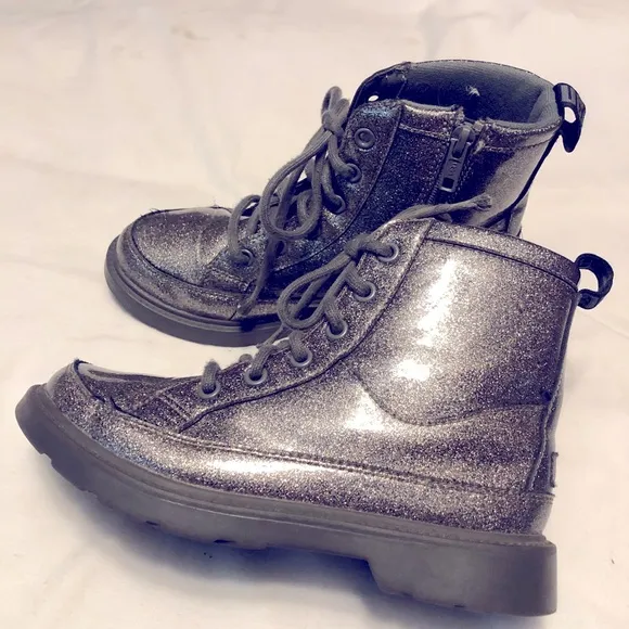 UGG kid Robley Glitter combat boots