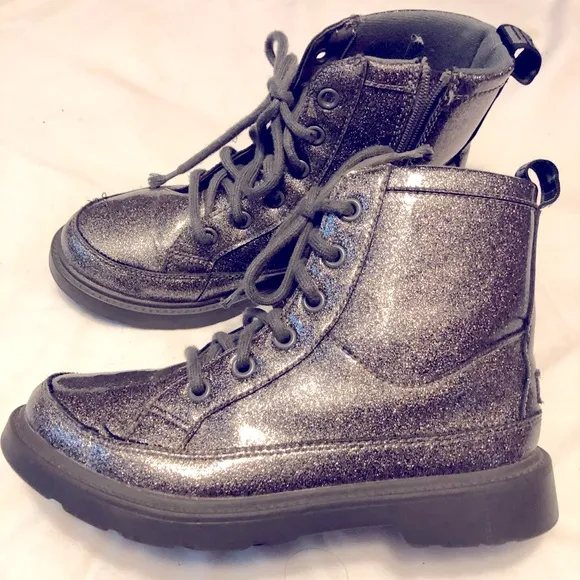 UGG kid Robley Glitter combat boots