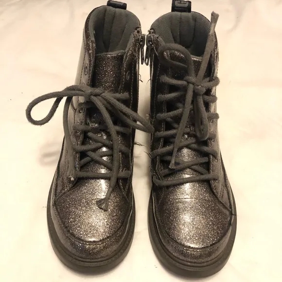 UGG kid Robley Glitter combat boots