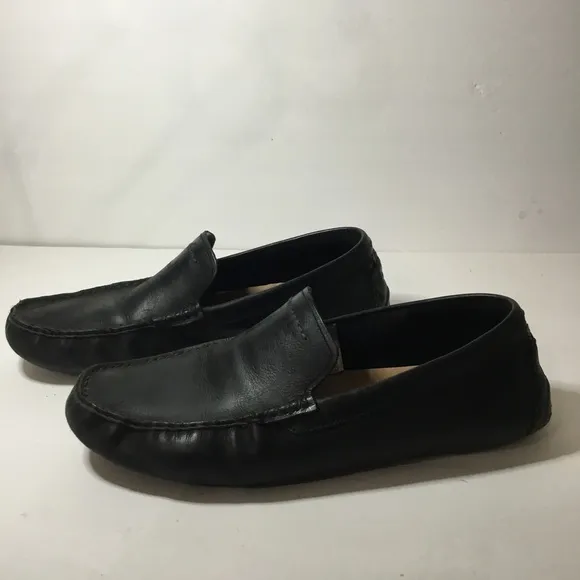 UGG Men’s Black Energ Leather Driving Slip On Loafers Size 11.5