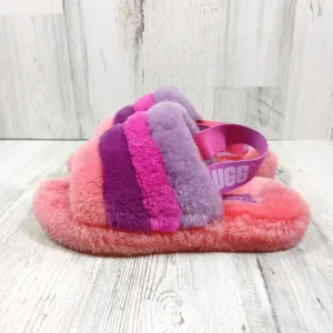 UGG Oh Yeah Gradient Furry Slippers in Pink Purple Slingback Sandals #314