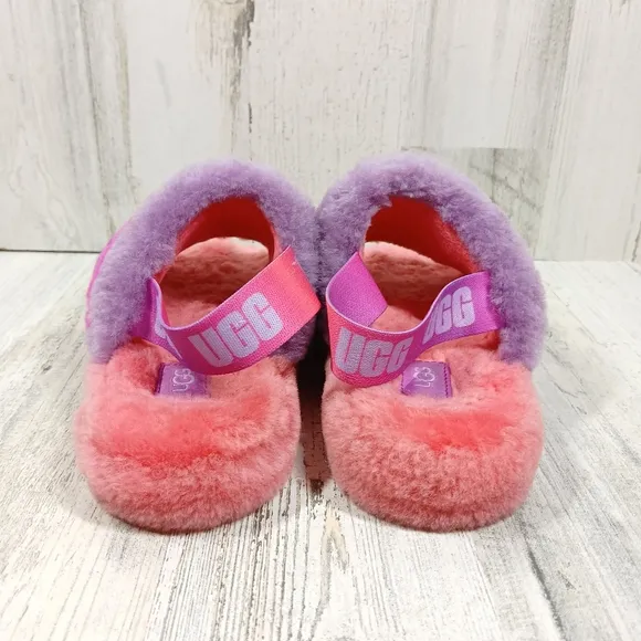 UGG Oh Yeah Gradient Furry Slippers in Pink Purple Slingback Sandals #314