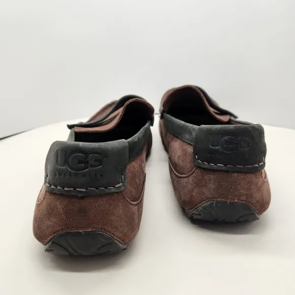 Ugg penny loafers men's 18 brown suede wool 1008831 Tucker driving shoe slippers