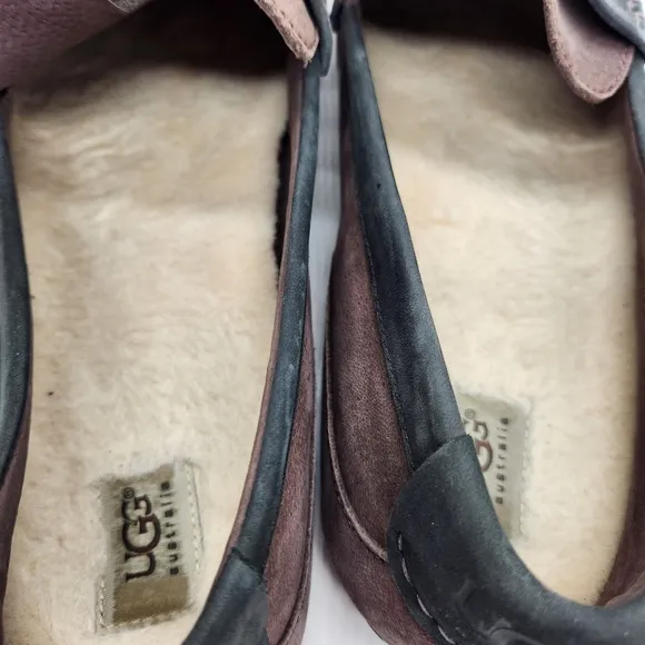 Ugg penny loafers men's 18 brown suede wool 1008831 Tucker driving shoe slippers