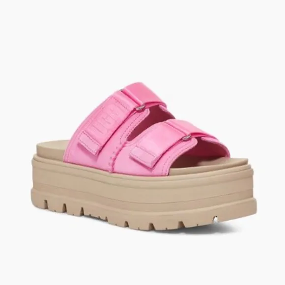 UGG Pink Bliss Clem Suede Platform Sandals, NWT, Size 7.5