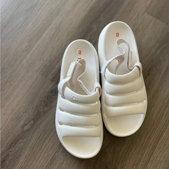 UGG Sport Yeah Slingback Slip On Sandals White