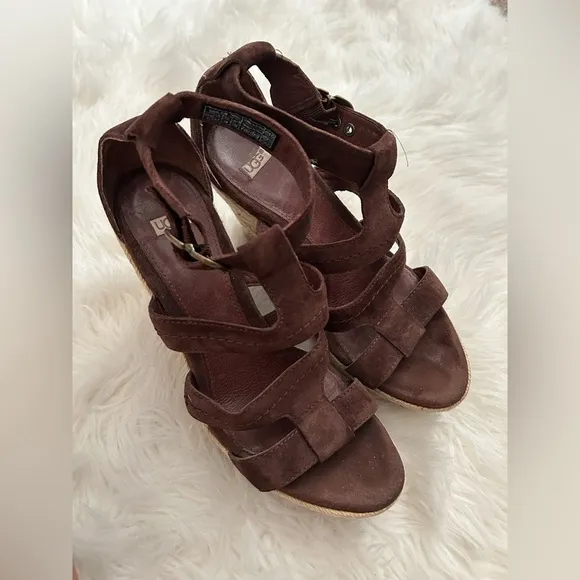 UGG suede heeled sandals
