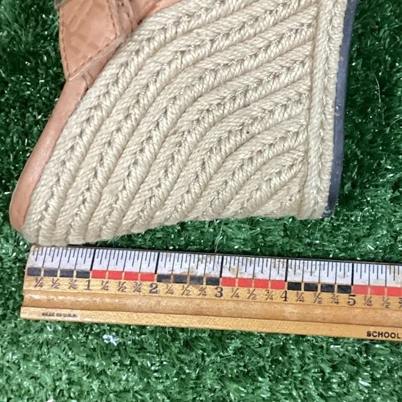 UGG Tan Leather Wedge Sandals 7.5