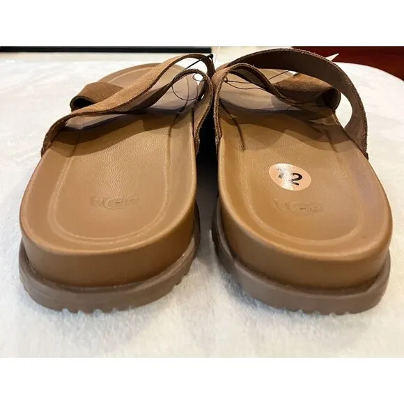 UGG Wainscott Slide Sandals Chestnut Suede Jesus Strap 1124902 Men's Size 12 NEW