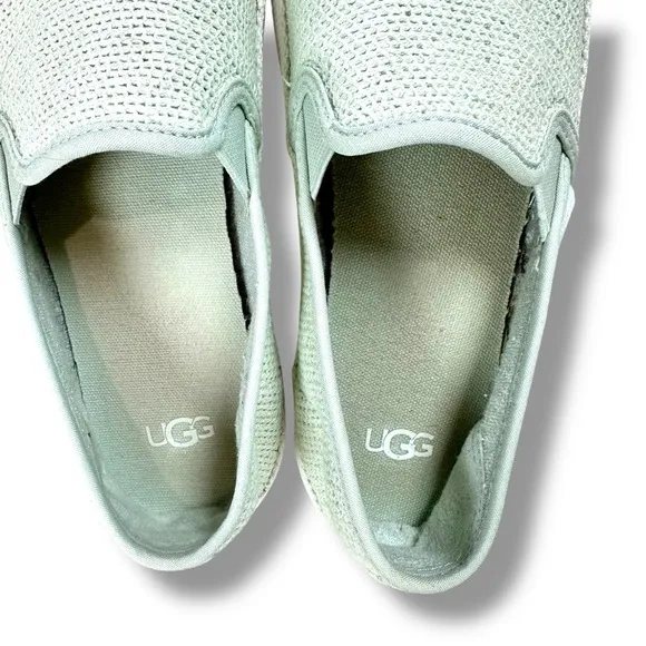 Ugg Womens Bren Slip On Woven Mesh Platform Sneakers, Preppy,Mint Green,Size 8.5