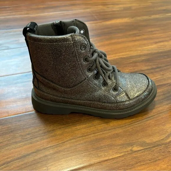 UGG Robley Glitter Grey Sparkle Combat Boots