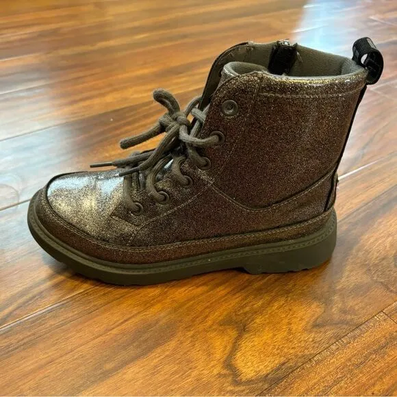 UGG Robley Glitter Grey Sparkle Combat Boots