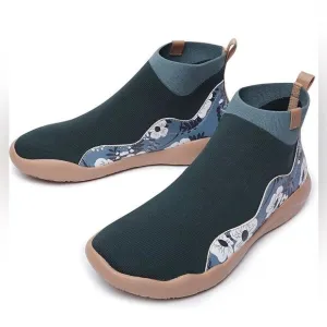 UIN Women's Shoes High Top Knitted Boots Sneaker (Belle De Nuit-agate Green)133