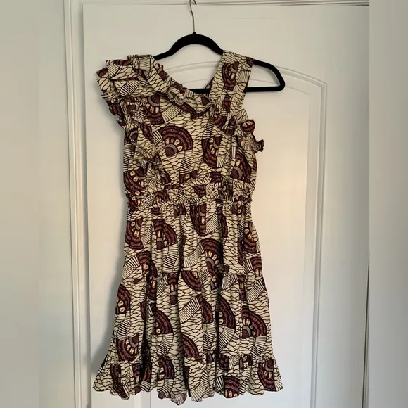 Ulla Johnson Iliana Ruffle Print Poplin Dress
