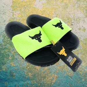 UNDER ARMOUR Men's Sz 9 UFC Project Rock Slides Strap Sandals Green‎ 3025237