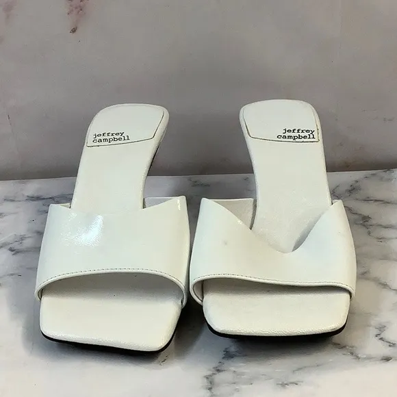 Used Jeffrey Campbell Slip-on white sandals Size 8.5 US