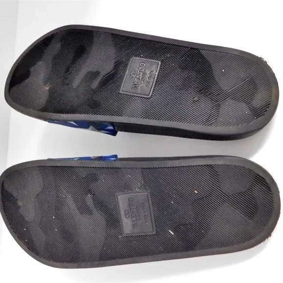 Valentino Blue Stars Rubber Slide Sandals 38