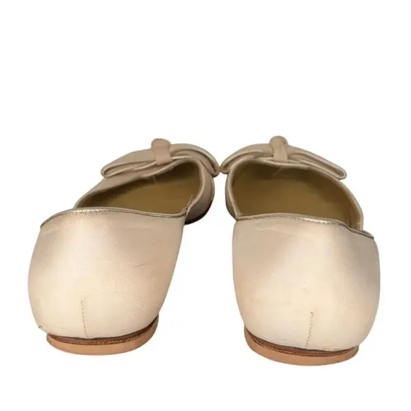 Valentino Garavani Flats Bow BalletCore Beige Elegant Flats Leather SIZE 37.5