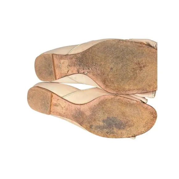 Valentino Garavani Flats Bow BalletCore Beige Elegant Flats Leather SIZE 37.5