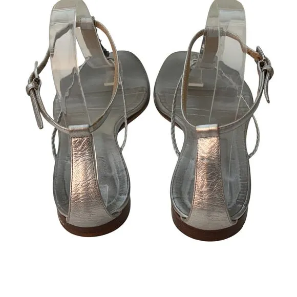 Valentino Garavani Jeweled Thong Sandals Silver Size 38.5 (US 8.5)