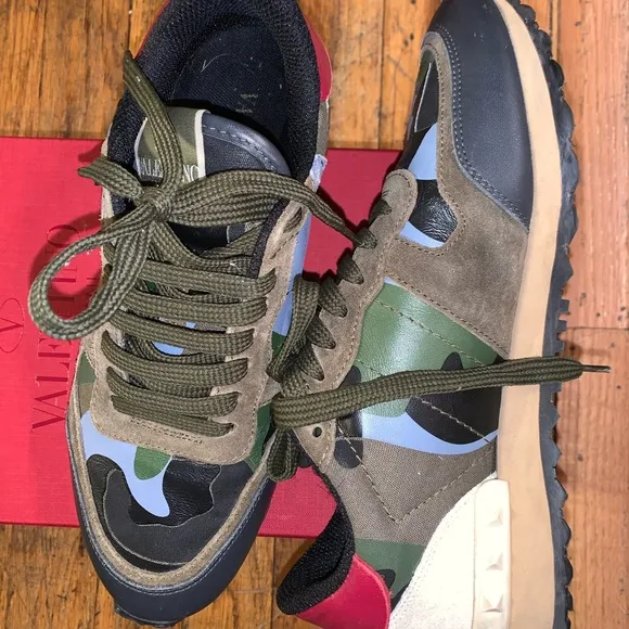 Valentino low top camouflage stud sneakers