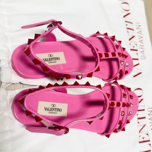 Valentino Women's Rockstud Ankle Strap Rubber Sandals - size 36 Brand New