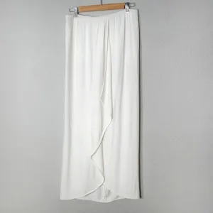 Valentino Women’s Vintage Maxi Skirt White Cotton Lined Back Zip Size S Waist 30