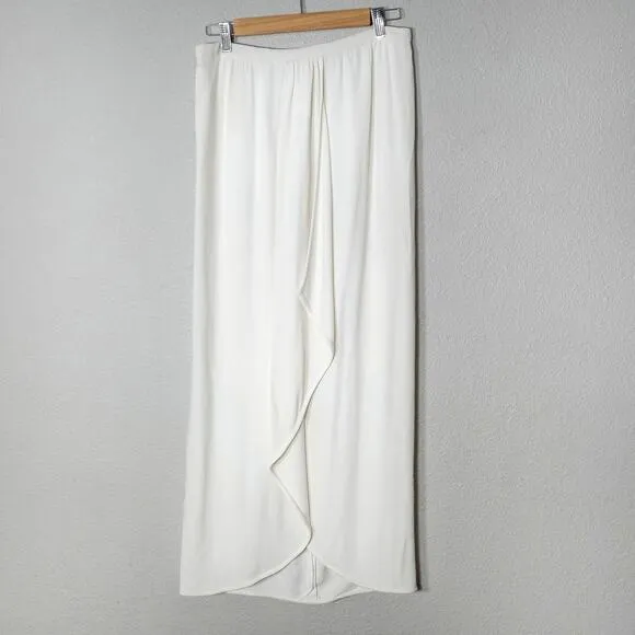 Valentino Women’s Vintage Maxi Skirt White Cotton Lined Back Zip Size S Waist 30