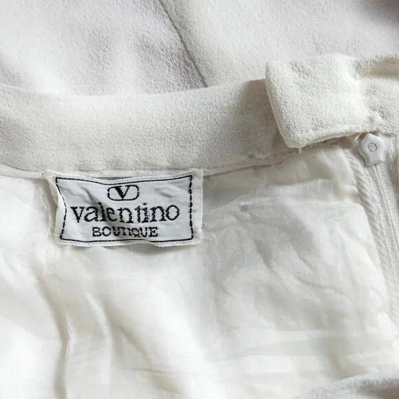 Valentino Women’s Vintage Maxi Skirt White Cotton Lined Back Zip Size S Waist 30