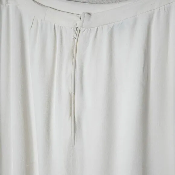 Valentino Women’s Vintage Maxi Skirt White Cotton Lined Back Zip Size S Waist 30