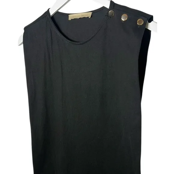 Vanessa Bruno Apollonia Dress Black Organic‎ Cotton Sleeveless Size Small