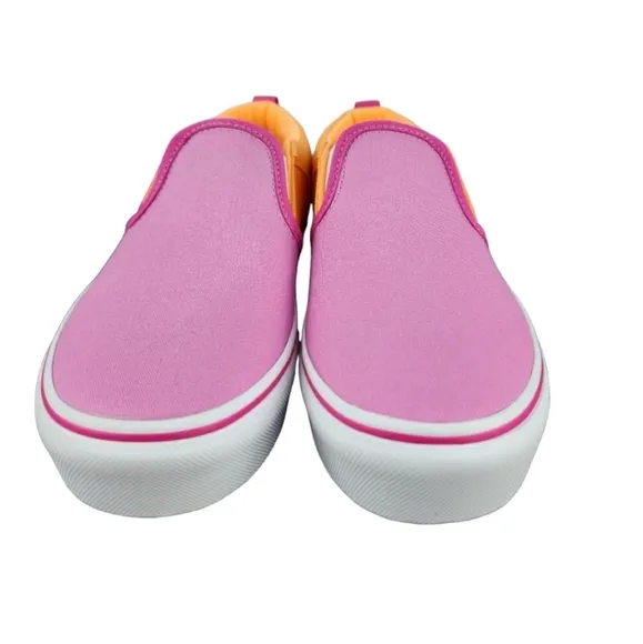 Vans Asher Platform Color Block Fuchsia Slip-On Sneakers